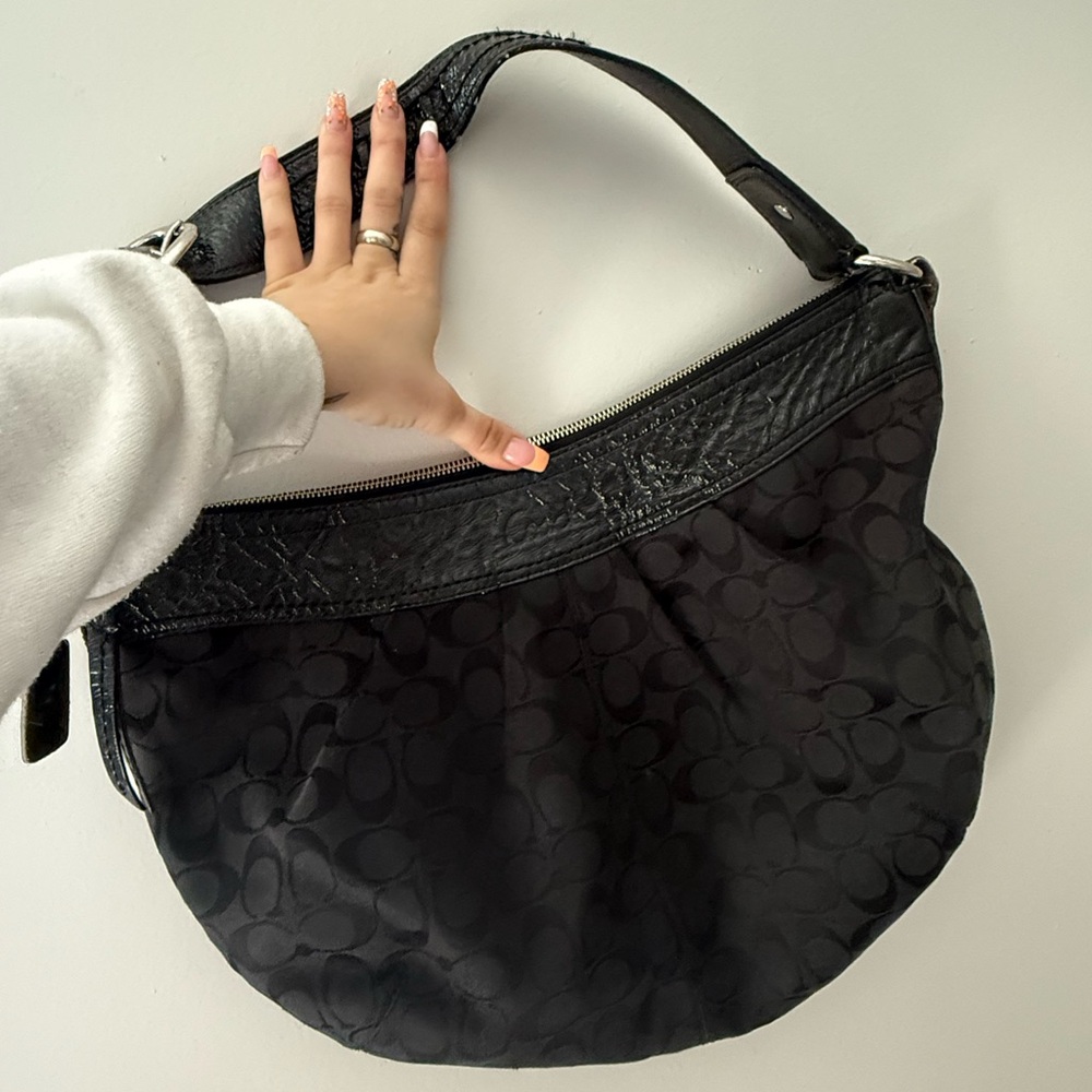 Coach Black Signature Hobo Bag